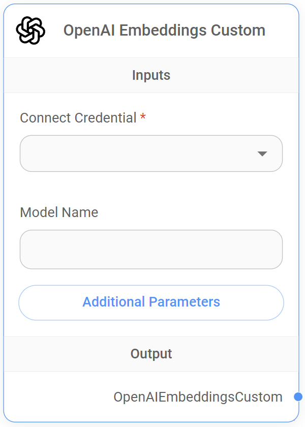 <p>OpenAI Embeddings Custom Node</p>